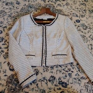 Kay Unger black and white cropped blazer, 8